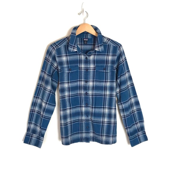 Patagonia Tops - Patagonia Organic Cotton Fjord Flannel Shirt Blue